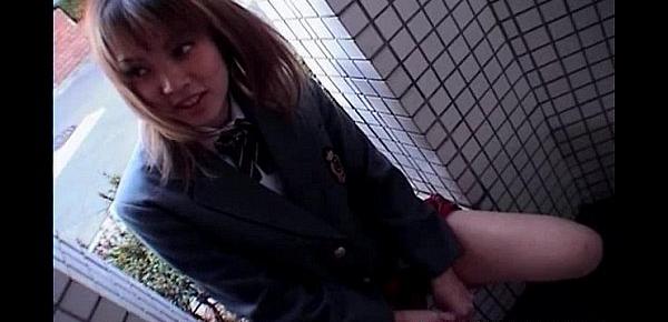  Cute asian schoolgirl sucking cock